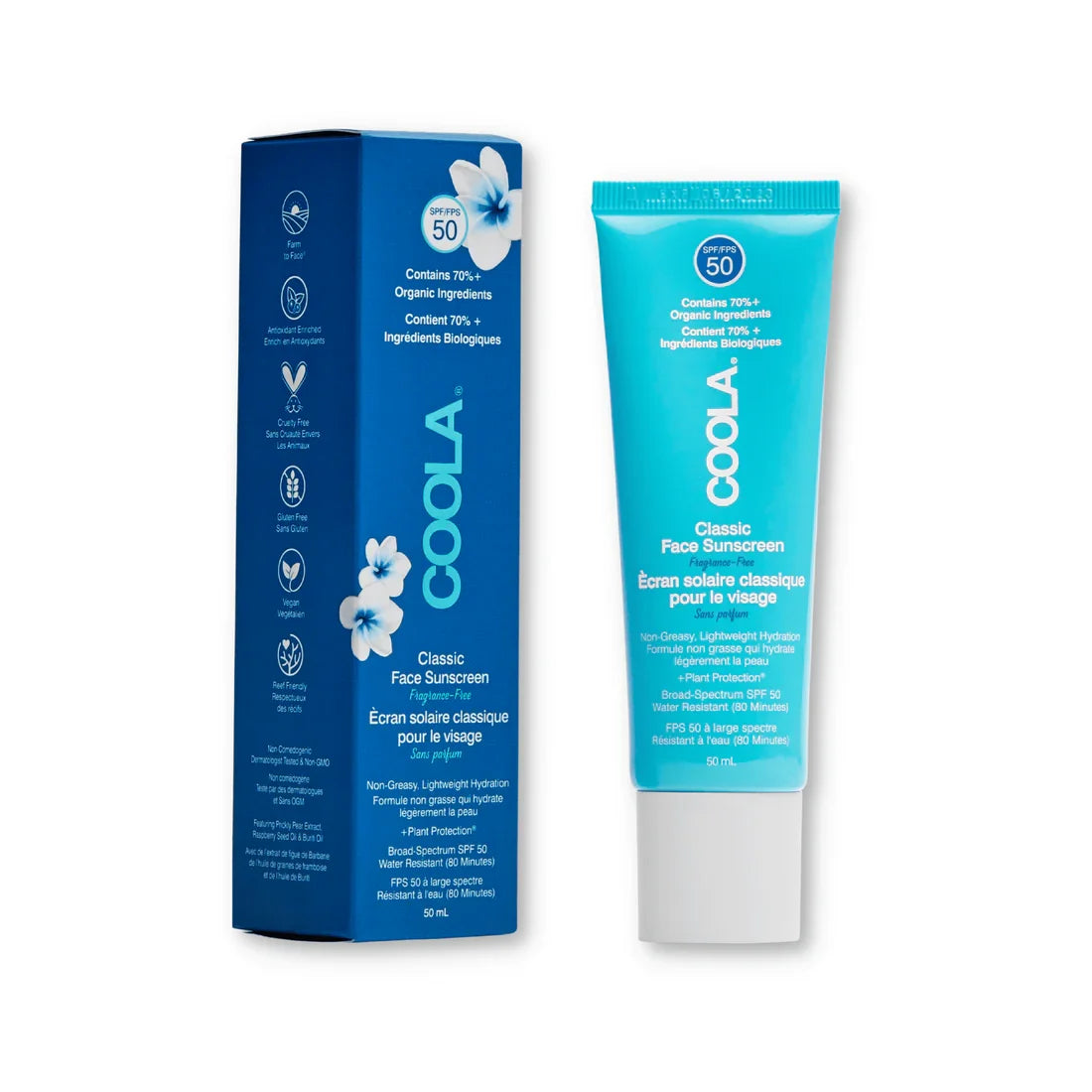 Coola Classic Face Organic Sunscreen Lotion SPF50 - Fragrance Free