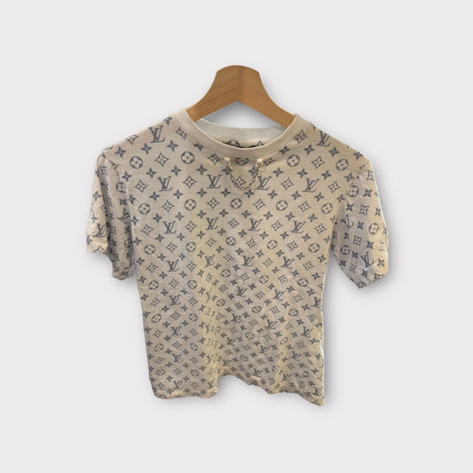 Louis Vuitton T-Shirt S weiss mit blauem LV print